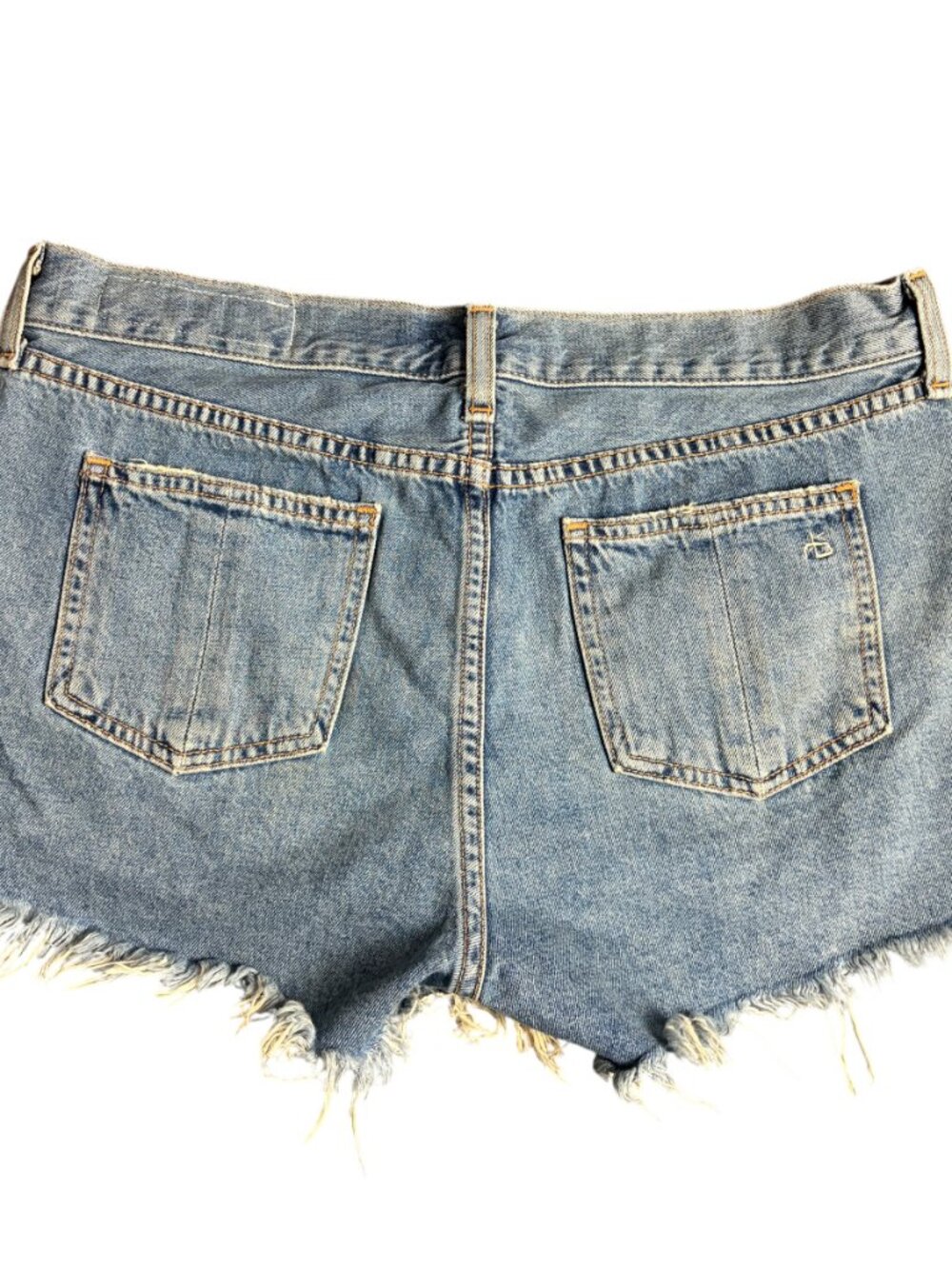 Rag and Bone Jean Shorts Size 27 Winnie Cut Off Distressed Festival Denim Cotton - Picture 8 of 8